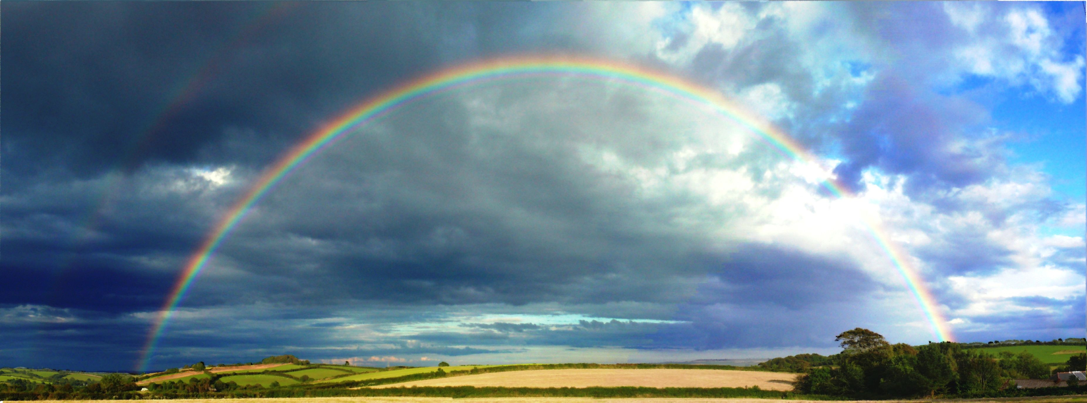Rainbow stock photo by Anna Langova. Licence: Public domain license.