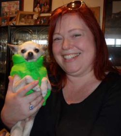 Rocky in his green jacket with Lynda!